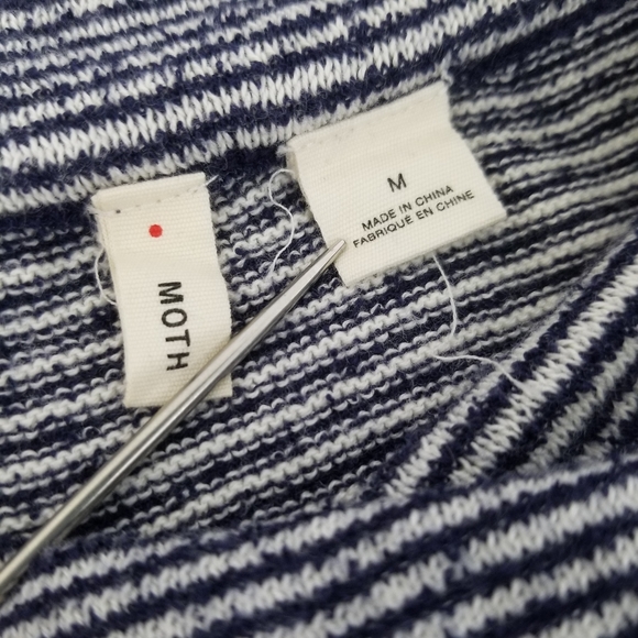 [ANTHRO] Moth Striped Mock Neck Pullover M - Picture 5 of 7